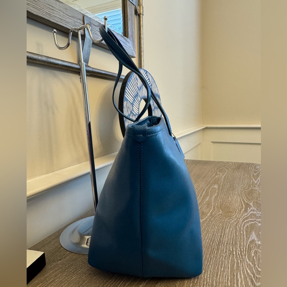 Coach Teal Leather Tote Bag - Picture 6 of 13